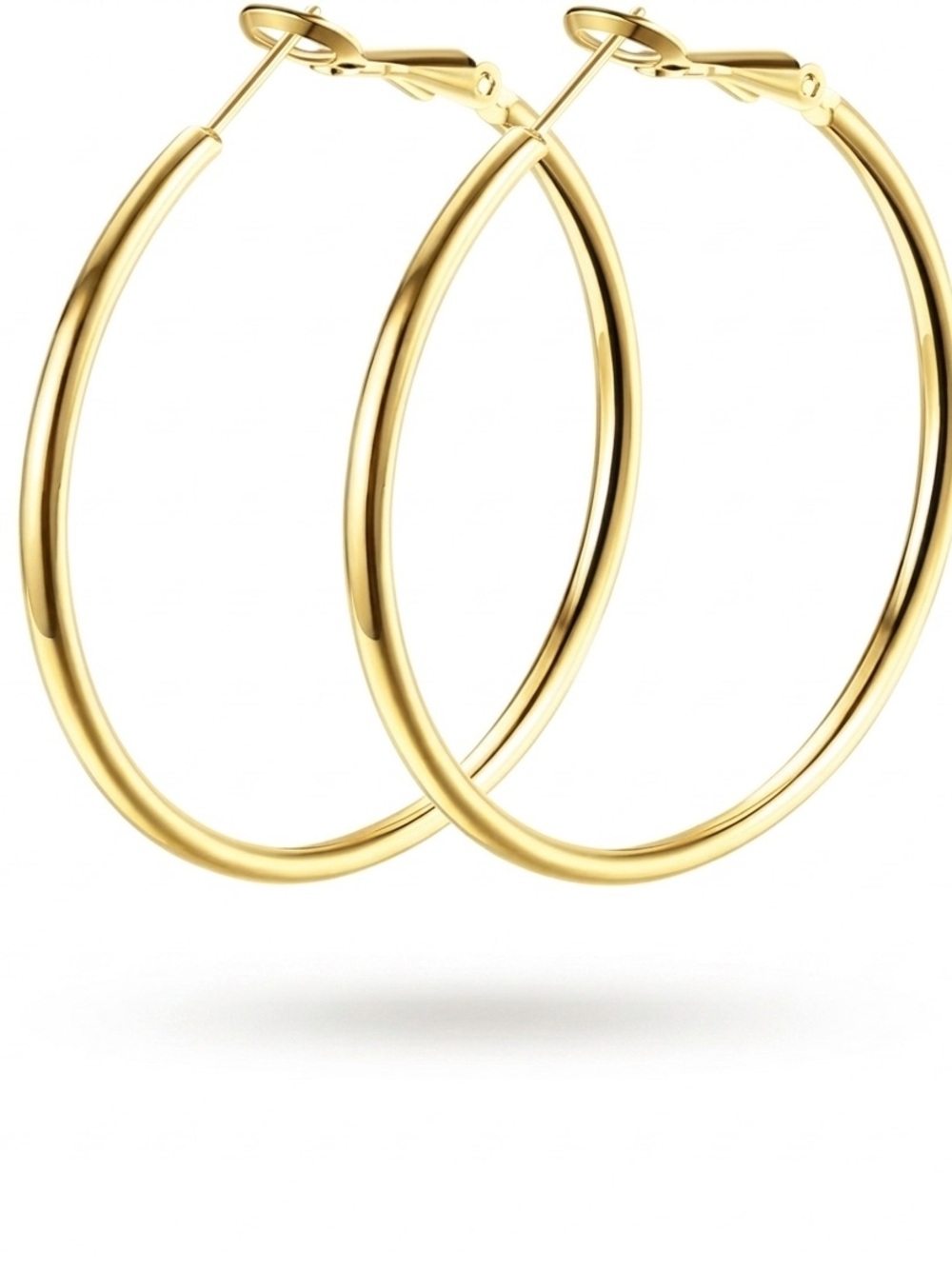 #224 Stainless Steel Sterling Silver Post Gold Hoop Earrings
